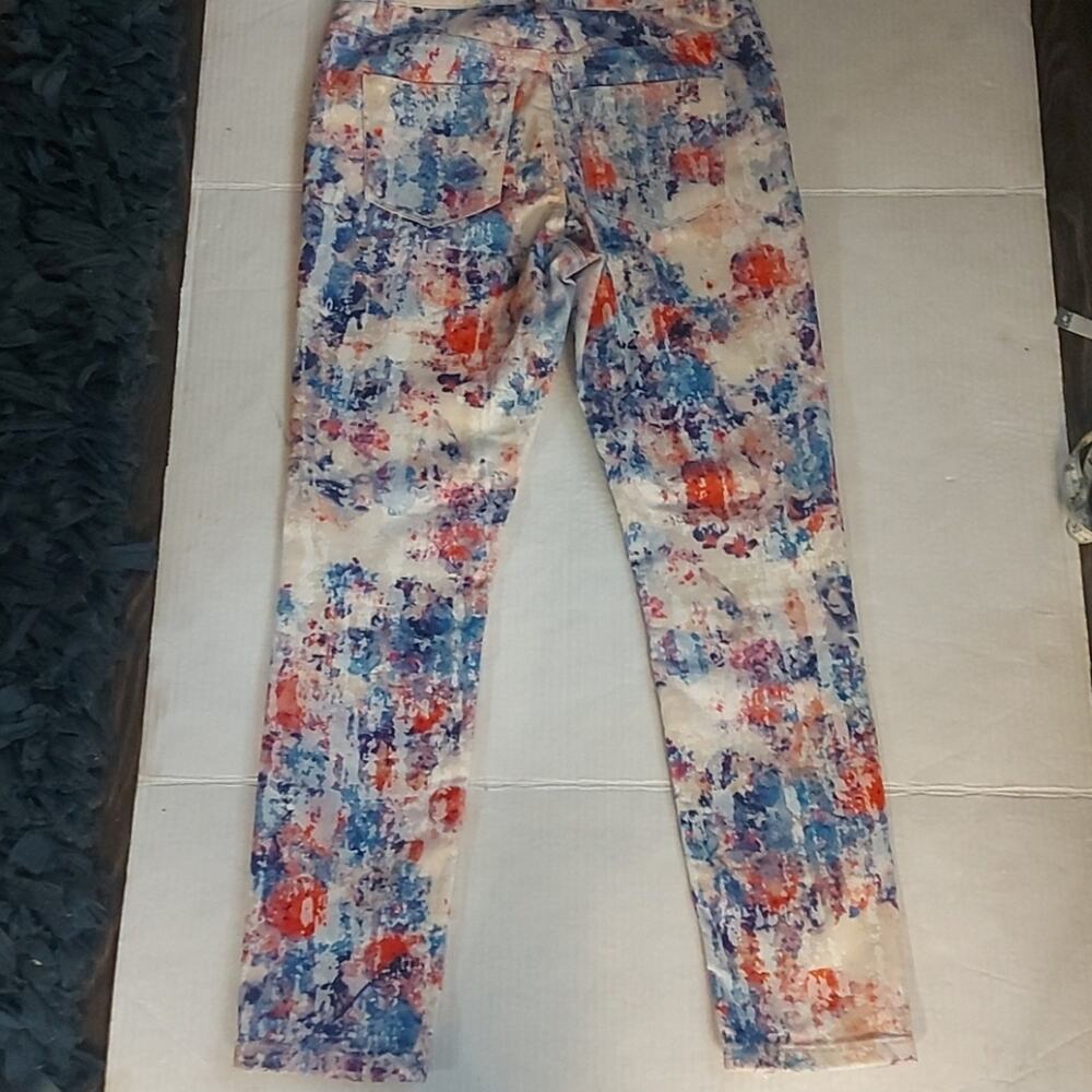 TOPSHOP Moto Leigh Skinny Velvet Floral Jean 26 Dopamine Fairycore Prints Boho - Picture 2 of 9